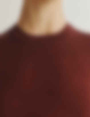 The T-Shirt in Cashmere and Silk in Dark Wine