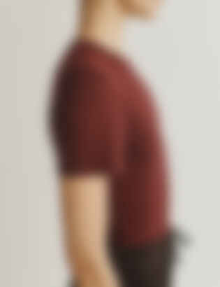 The T-Shirt in Cashmere and Silk in Dark Wine