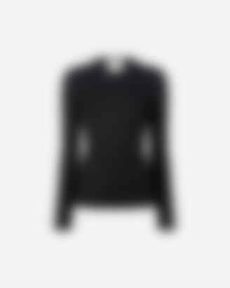 The Long-Sleeve Shirt in Cashmere and Silk in Black