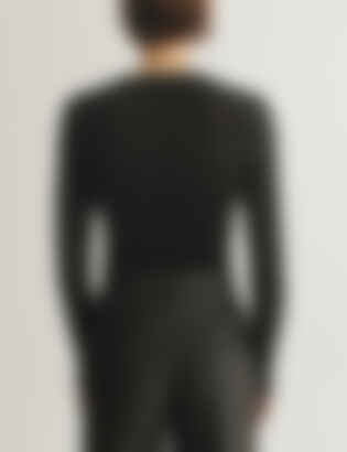 The Long-Sleeve Shirt in Cashmere and Silk in Black