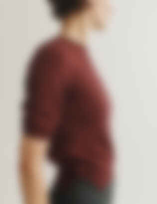 The Dez Sweater in Wool and Cashmere in Dark Wine