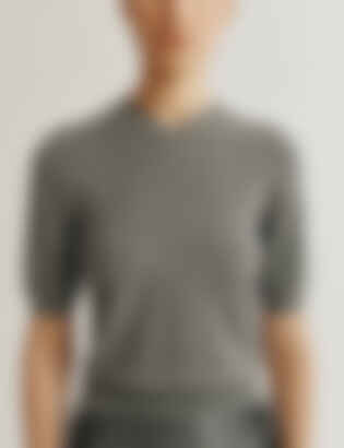The Dez Sweater in Wool and Cashmere in Heather Grey