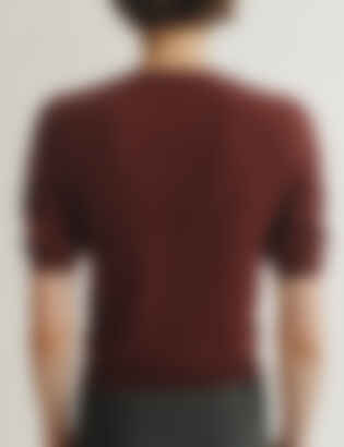 The Dez Sweater in Wool and Cashmere in Dark Wine