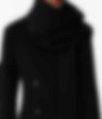 Short Scarf Coat in Black