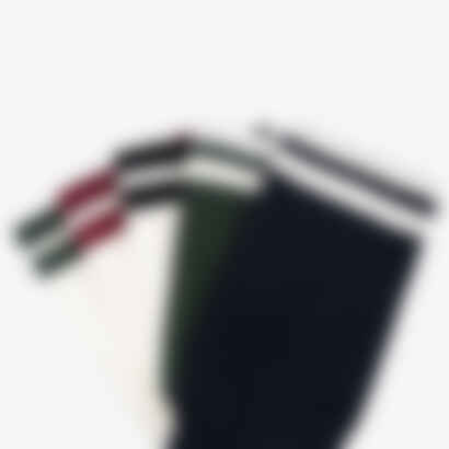 Retro Gym Sock in Forest / Vintage White Stripes
