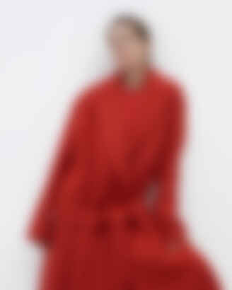 Cashmere Wrap Coat in Scarlet