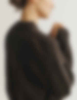 The Julian Sweater in Wool and Cashmere in Espresso