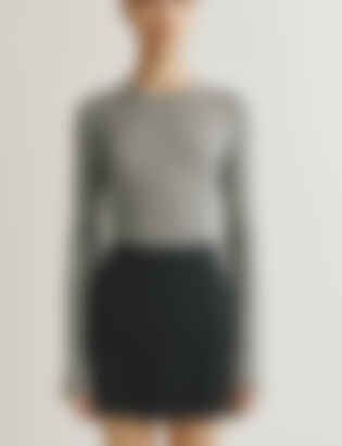 The Long-Sleeve Shirt in Cashmere and Silk in Dark Grey